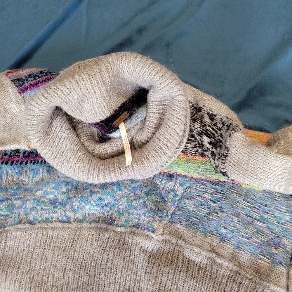 Free people Multi color turtneck sweater
